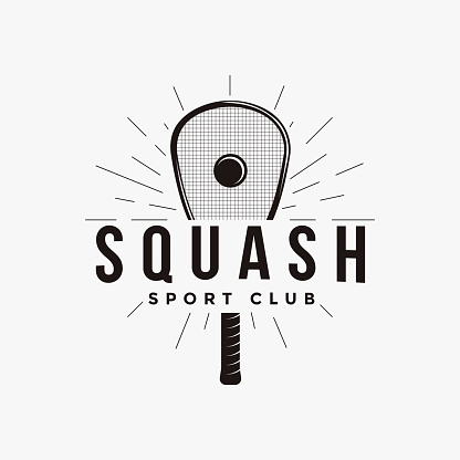 Vintage Squash logo icon vector on white background