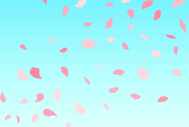 ハナフブキの可愛くてシンプルな背景イラスト - 桜吹雪点のイラスト素材／クリップアート素材／マンガ素材／アイコン素材