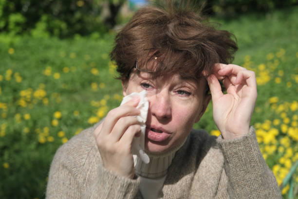 istock Woman having pollen allergy 1397876195