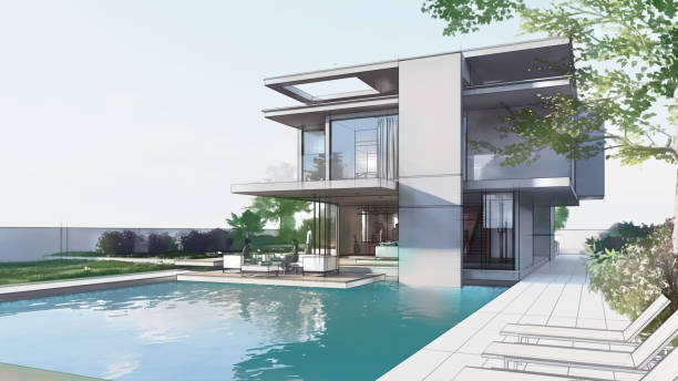 istock Architecture design of a luxury house 1397877475