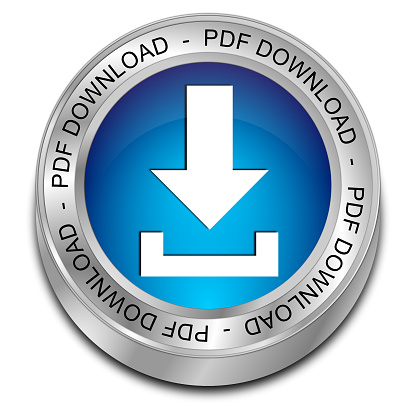 PDF download button blue - 3D illustration