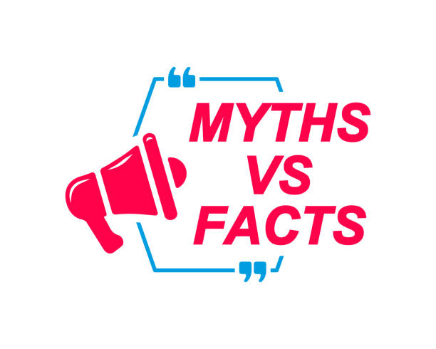 istock Myths Vs Facts labels. Speech bubbles with megaphone icon. Advertising and marketing sticker. 1397889258