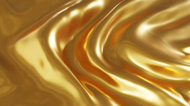 istock Golden liquid background texture 3D illustration 1397891536