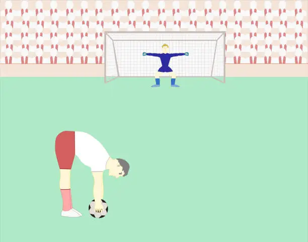 Vector illustration of Soccer Penalty Kick