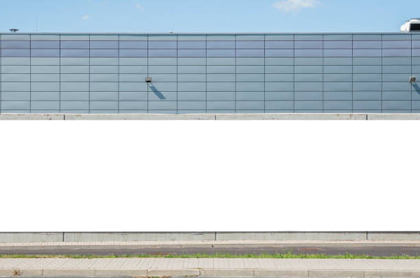 istock Blank white advertising banner on industiral area 1397892787