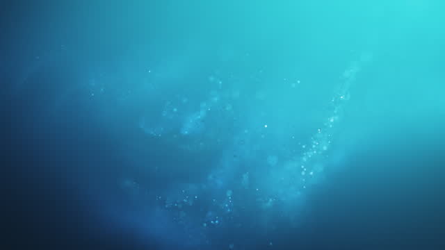 Beautiful Particles With Shallow Depth Of Field - Loopable, Blue Version - Abstract Background Animation, Water, Underwater, Wave