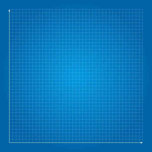 illustrazioni stock, clip art, cartoni animati e icone di tendenza di illustrazione vettoriale blu tracciatura grafica carta griglia isolata su sfondo blu. texture a linee quadrate del grafico della griglia. modello di griglia millimetrica di carta millimetrica. sistema di coordinate cartesiane con asse x blu e asse y. - letter y