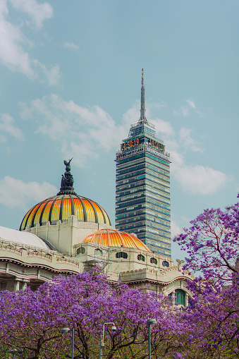 Vista panorámica de la Ciudad de México en primavera photo
