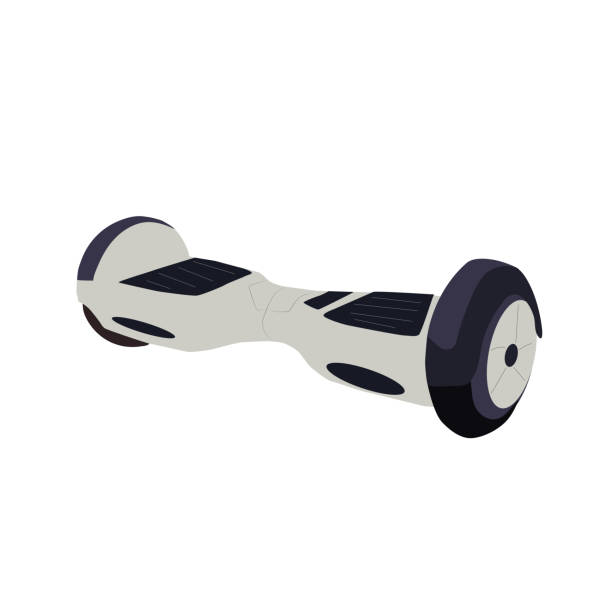 scooter Self-balancing scooter or hoverboard isolated on white background. Flat vector illustration hoverboard stock illustrations