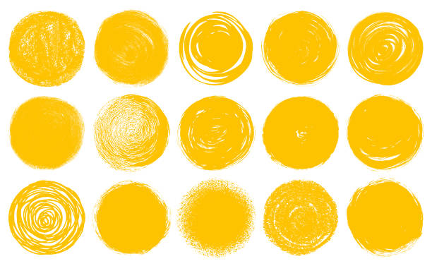 okręgi - brush stroke paint circle textured stock illustrations