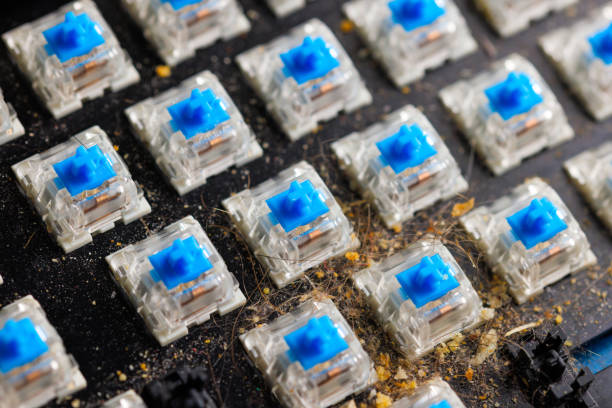 istock dirty mechanical keyboard without keycaps before cleaning 1397908364