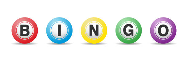 illustrazioni stock, clip art, cartoni animati e icone di tendenza di palline della lotteria bingo lettere isolate su sfondo bianco. - bingo