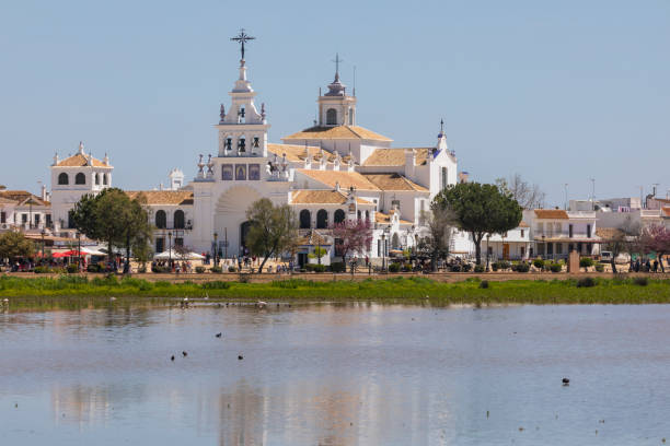 The beautiful Hermitage of El Rocío in Huelva Province, Andalucia, Spain stock photo