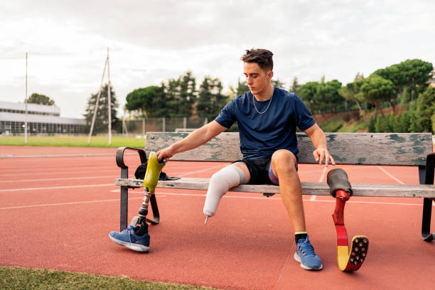 istock Disabled Man Athlete Sitting in a Bench 1397912901