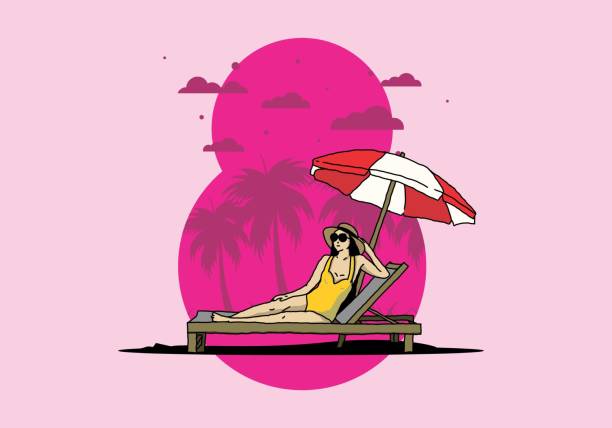 istock Relax on the beach chair under the umbrella illustration 1397916712