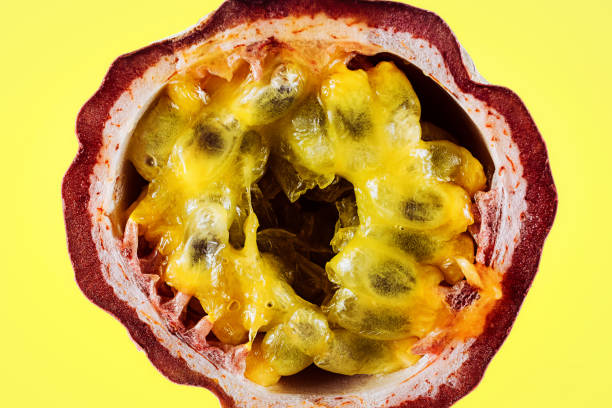 Half of a passion fruit. stock photo