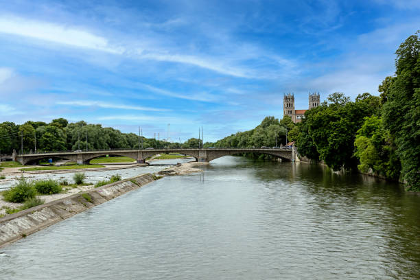 The river Isar in Munich. stock photo