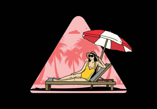 istock Relax on the beach chair under the umbrella illustration 1397918311