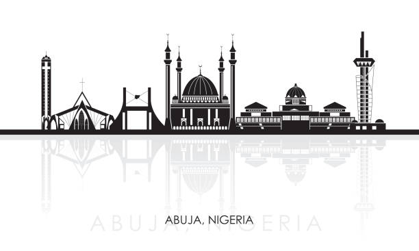 illustrations, cliparts, dessins animés et icônes de silhouette skyline panorama de la ville d’abuja, nigeria - nigeria abuja city mosque