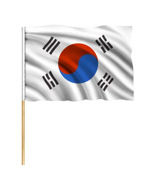 Vector illustration of Flag South Korea