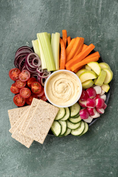 istock Healthy snack chickpea hummus with vegetables 1397924491