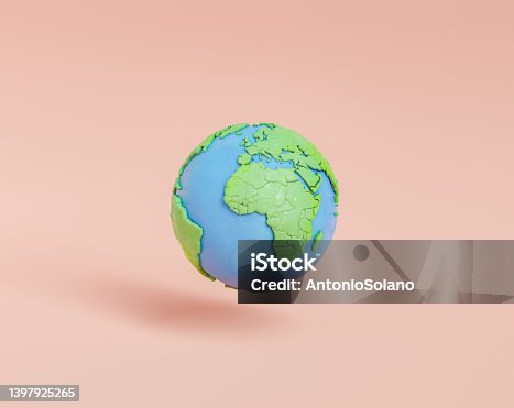istock Earth globe with green continents 1397925265