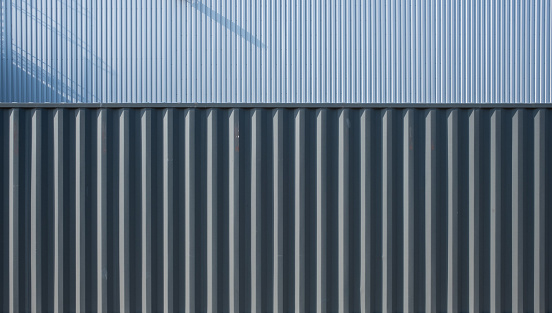 aluminum Facade of a warehouse as background