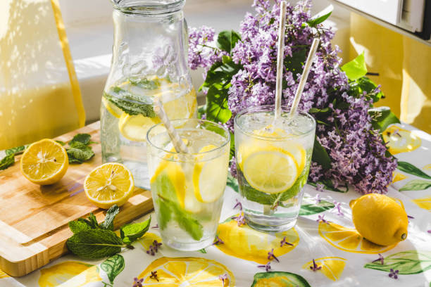 istock Summer scene of lemonade next to a window 1397927251