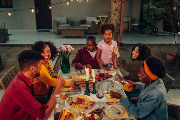 istock Multi-generation family having gathering at yard 1397928149