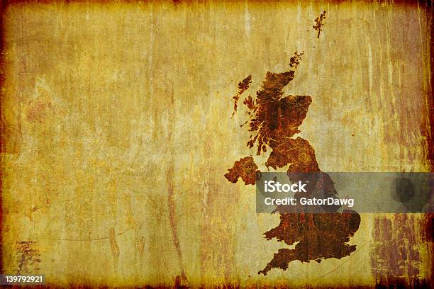 Antique Style Map Of Great Britain Stock Photo - Download Image Now - Map, Old, England