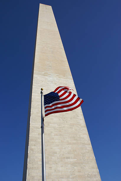 istock American flag and Washington Monument 139793076
