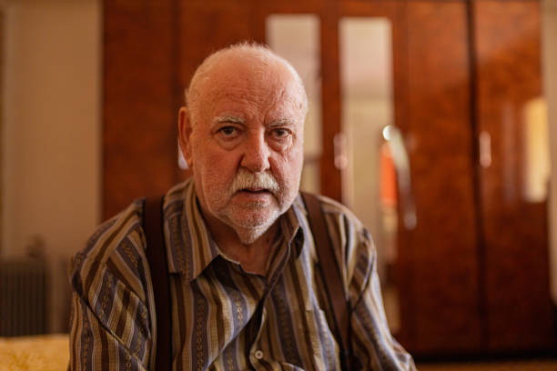 istock Tired senior man looking at camera 1397933448