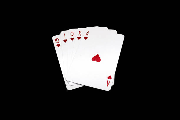 istock Royal Flush  poker hand isolated on black background 1397934821