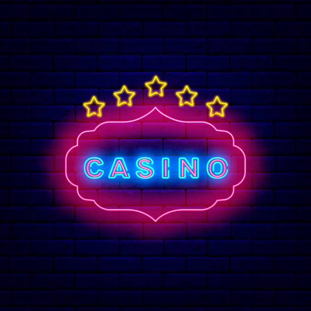 istock Casino neon sign with vintage frame. Gambling concept. Poker badge. Risk idea. Vector stock illustration 1397936228