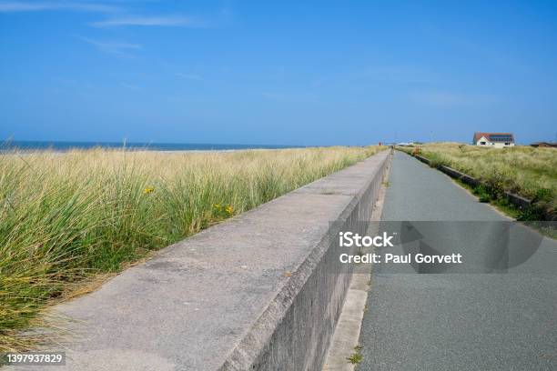 Coastal Bike Path Rhyl North Wales Stock Photo - Download Image Now - Beach, Beauty, Bicycle