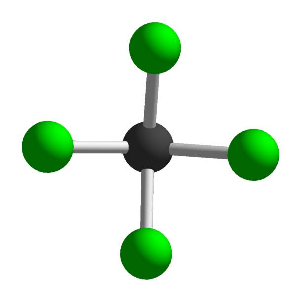 tetraclorito de carbono 3d estrutura molecular isolada na molécula de átomo de química de fundo branco - hydrogen bonding - fotografias e filmes do acervo