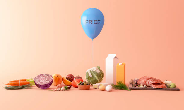 The Effect Of The Inflation Rate On Product Prices stock photo