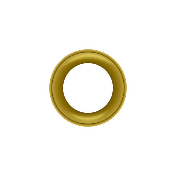 istock Round metal grommet in golden color, realistic vector illustration isolated on white background. 1397950250