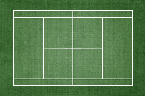 Tennis Court Grass cover, Top view, Sport background