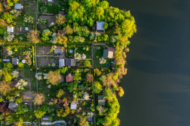 istock Urban Plot Gardens at Spring. City Landscape in Tarnow Poland. Drone View 1397953435