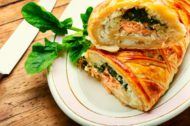 istock Salmon baked in dough. 1397955124