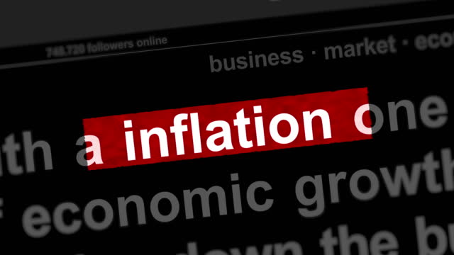 Headline news titles media with inflation, recession and economy crisis animation