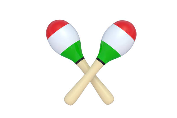 istock Mexican maracas isolated on white background. 3d render 1397962741