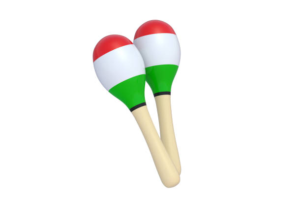 istock Mexican maracas isolated on white background. 3d render 1397962742