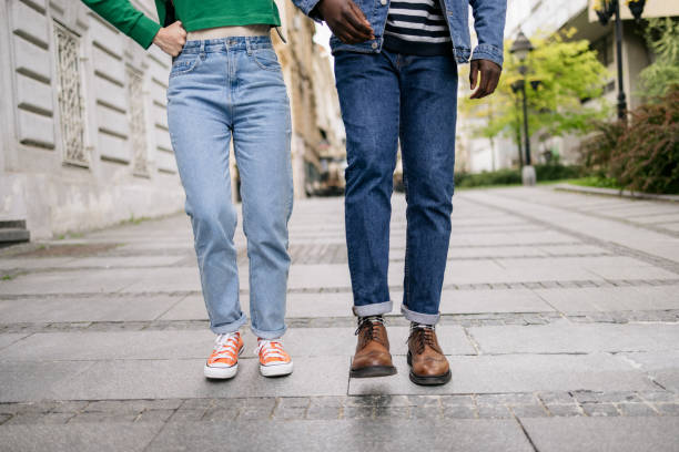 istock Diverse couple walking around the city 1397964021