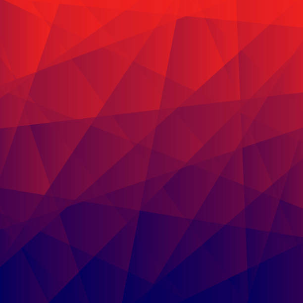 абстрактный геометрический фон - полигональная мозаика с красным градиентом - abstract red blue backgrounds stock illustrations