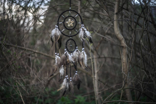 istock Dreamcatcher in forest, spiritual native american mystical tool. 1397968503