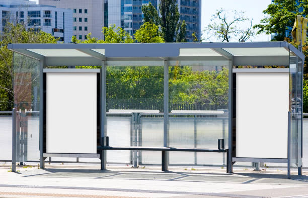 istock Outdoor advertising billboard at the bus stop. 1397970874