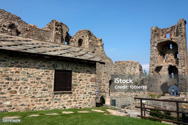 Abbey Of San Michele Della Chiusa Also Called Sagra Di San Michele Is An Architectural Complex Perched On The Summit Of Mount Pirchiriano At The Entrance To The Val Di Susa Stock Photo - Download Image Now