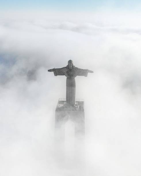 Cristo Rei If you’re flying into or out of Lisbon, choose a window seat for some pretty spectacular views of the city! Preferably choose the right side of the plane…. cristo redentor rio de janeiro stock pictures, royalty-free photos & images